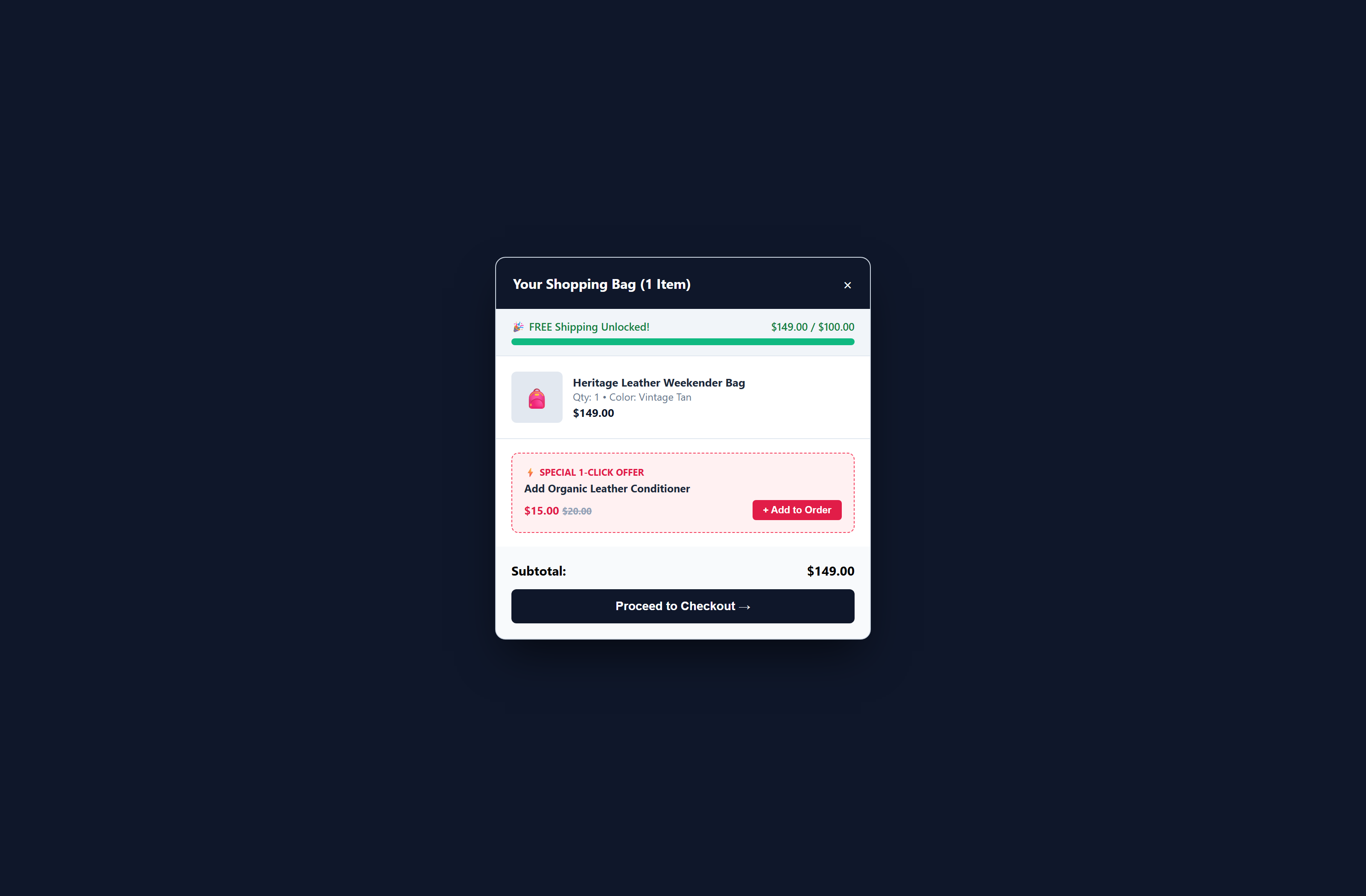 SideCart Pro WordPress Admin Dashboard